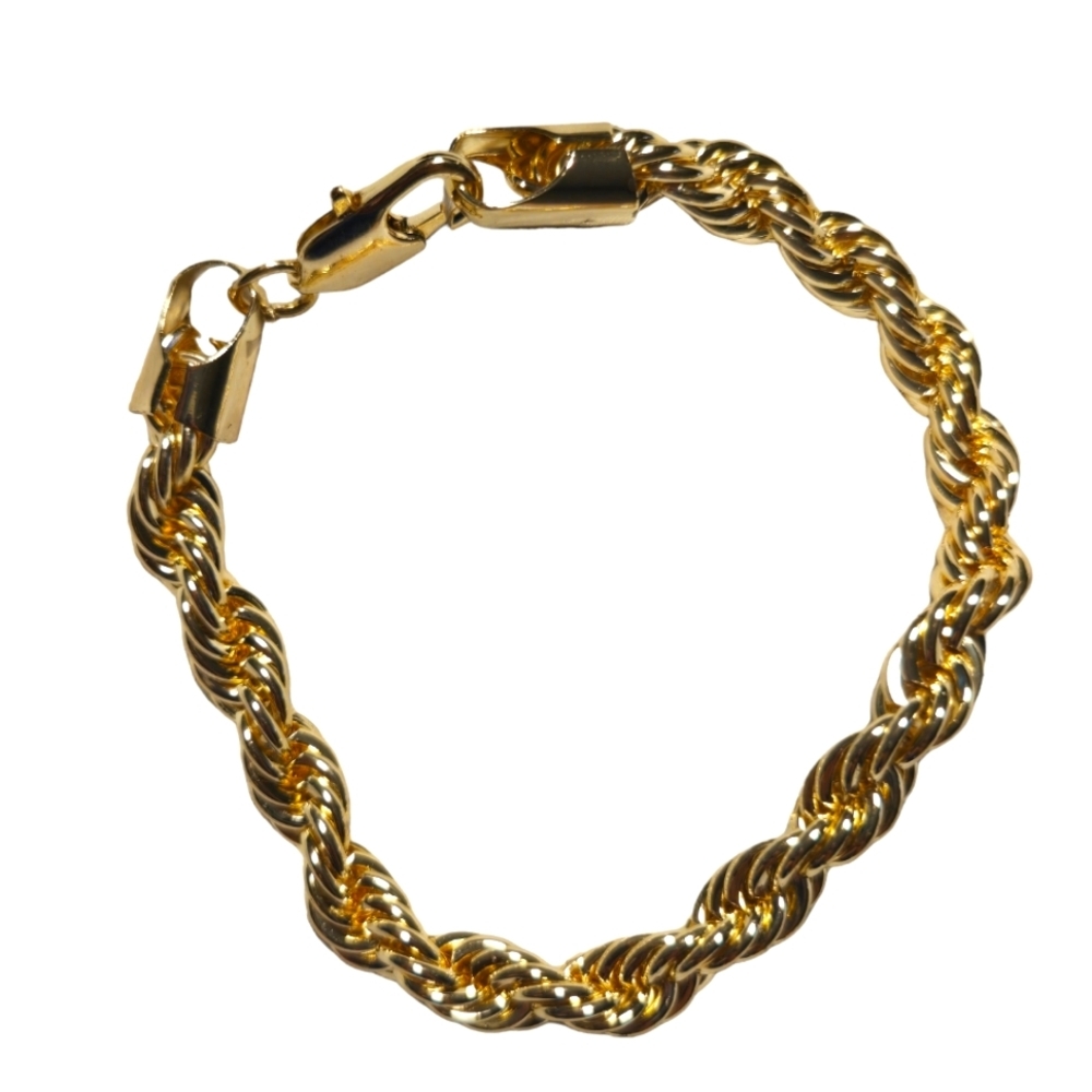 18K Gold Layered Basic Bracelet - Rope Design
